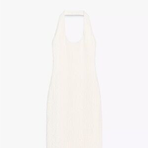 Midi white Halter Dress